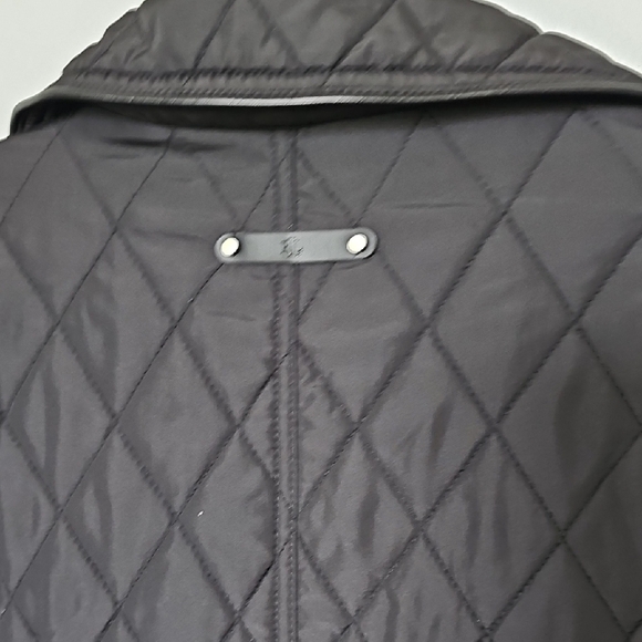 Lauren Ralph Lauren Black Quilted jacket with faux leather trim Medium - Picture 7 of 16